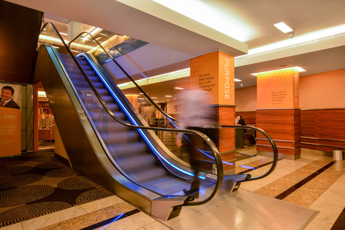 Lobby escalator