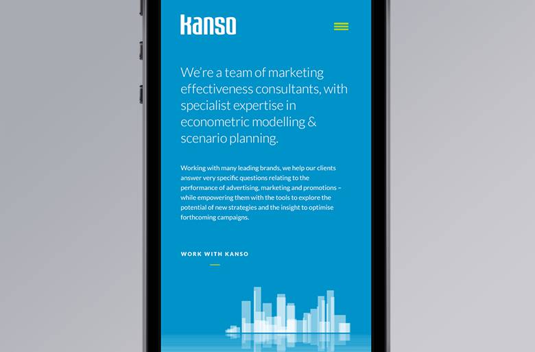 Kanso website on mobile device
