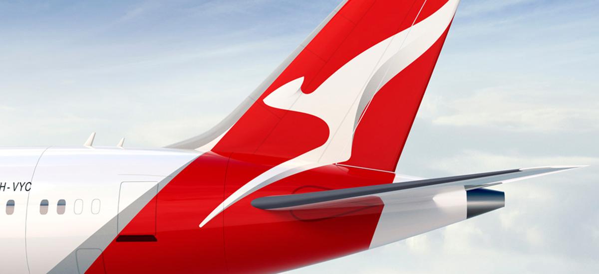 The Qantas logo evolving over time.