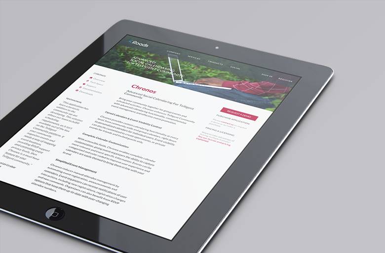 4 Roads website on tablet device