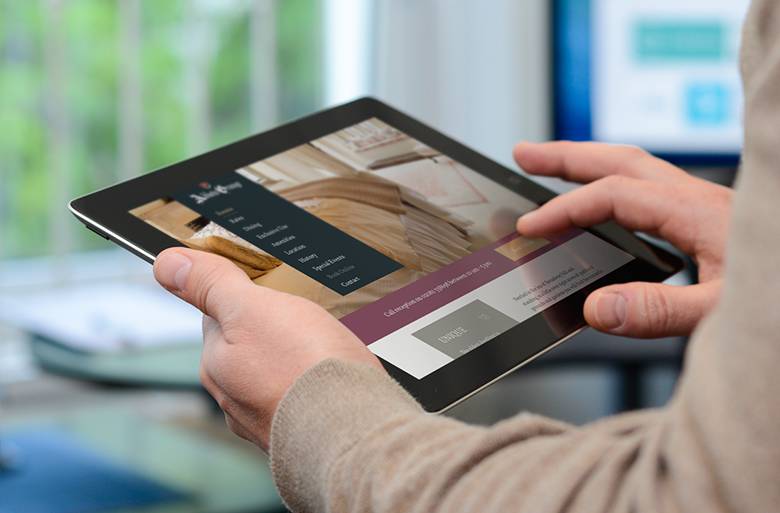 Abbots Grange website on tablet device