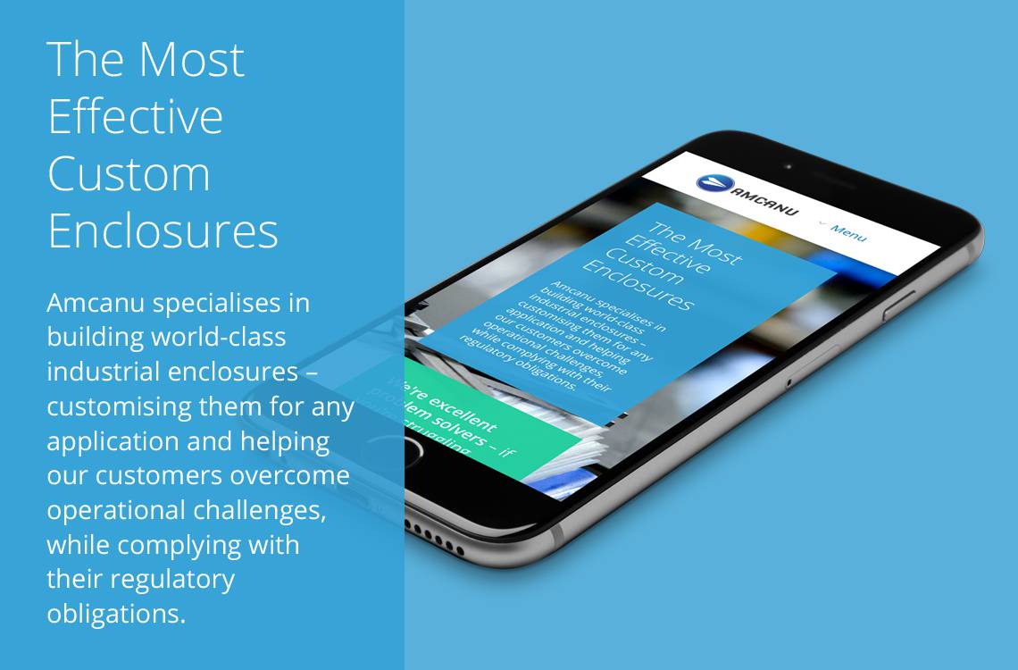 Amcanu website on mobile device