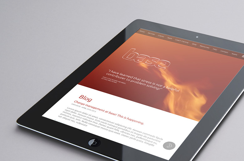 Base website on tablet device