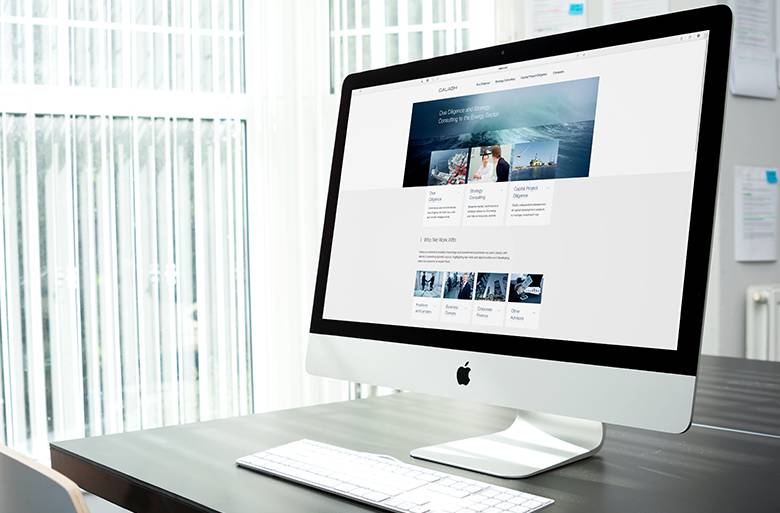 Calash website on desktop computer