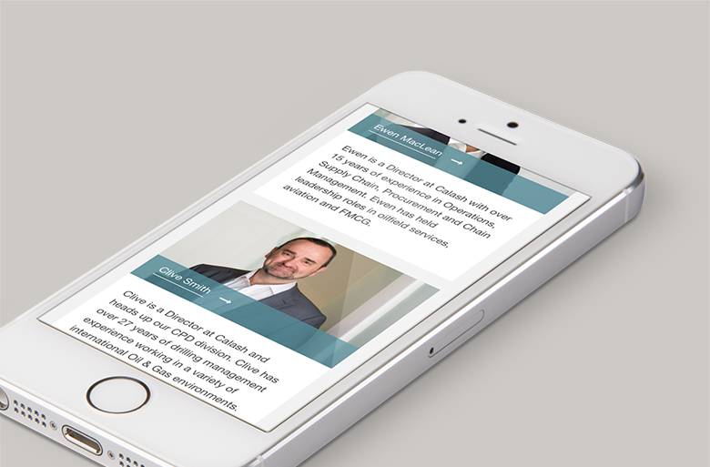 Calash website on mobile device