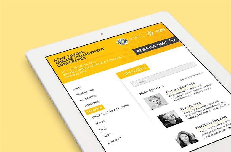 CMC website on tablet device