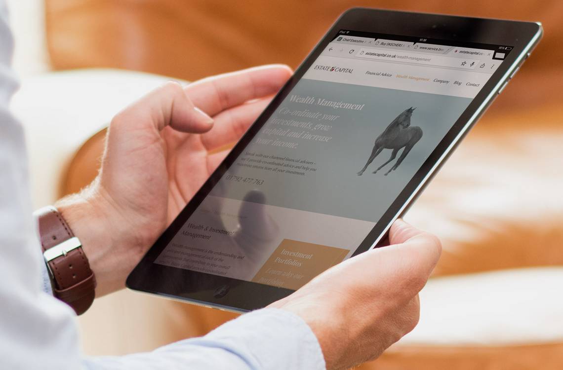 Estate Capital website on tablet device