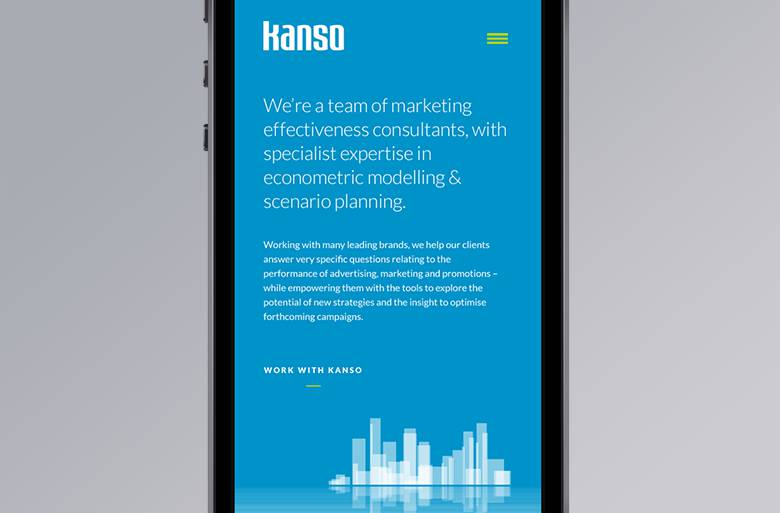 Kanso website on mobile device