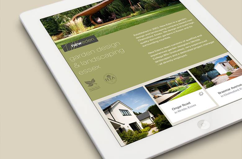 New Eden website on tablet device