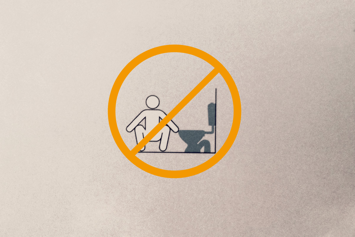 Please do 'not shit' on the floor... next to the 'thing'!