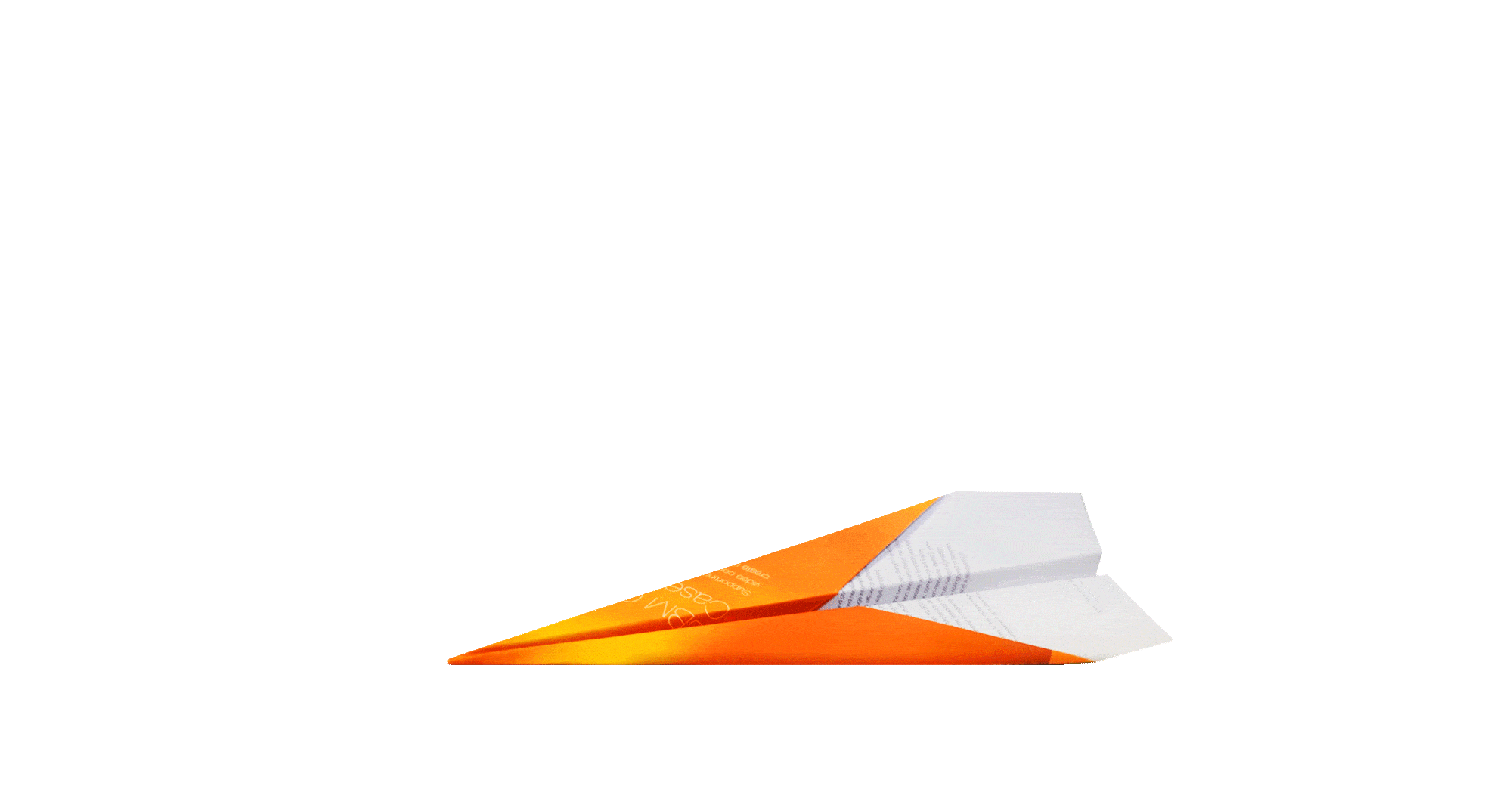 Orange paper plane gentle bouncing back and forth