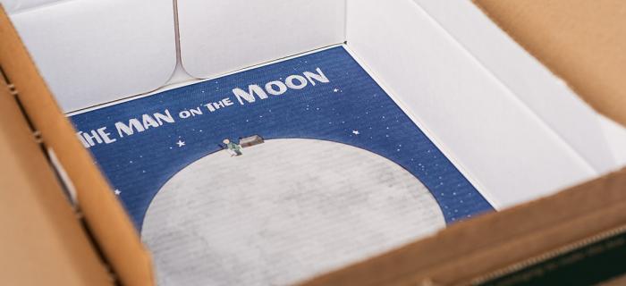  John Lewis' Man on the Moon campaign design inside their boxes